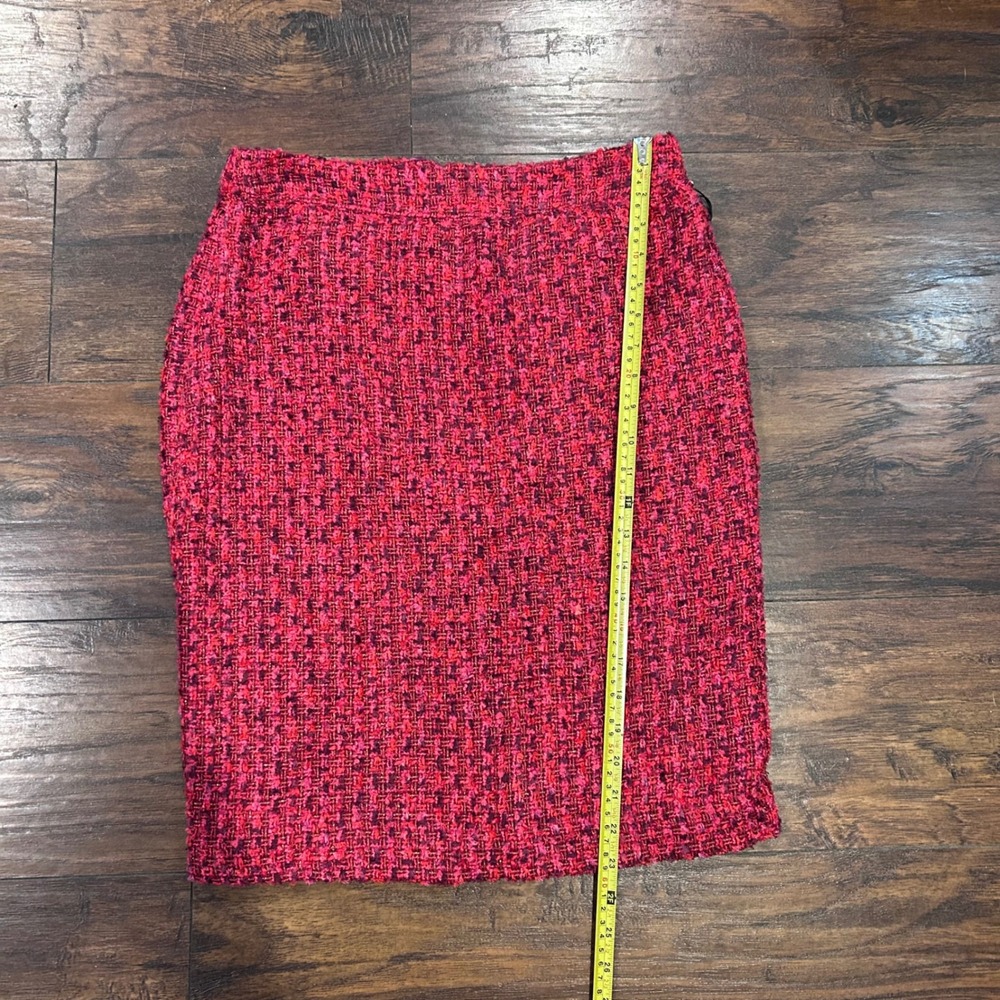 Donna Karan New York Bare necessities Skirt Womens Size 6 Red & Black Tweed New - Picture 8 of 13
